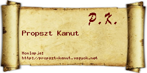 Propszt Kanut névjegykártya